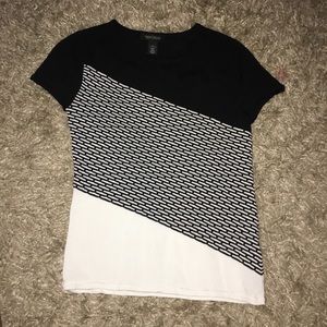 Black and white dressy tee